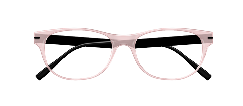 [Clear Pink Face - Black Temples]