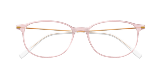 [Clear Pink Face - Gold Rose Temples]