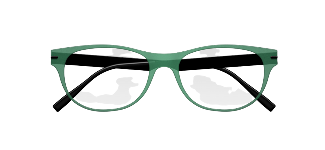 [Deep Frost Green Face - Black Temples]