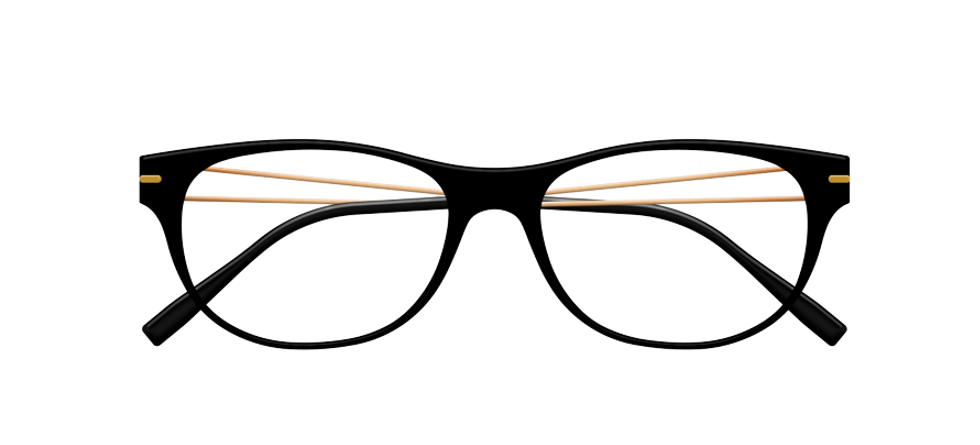 [Satin Black Face - Gold Rose Temples]