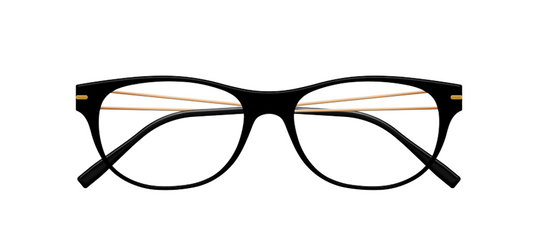 [Satin Black Face - Gold Rose Temples]