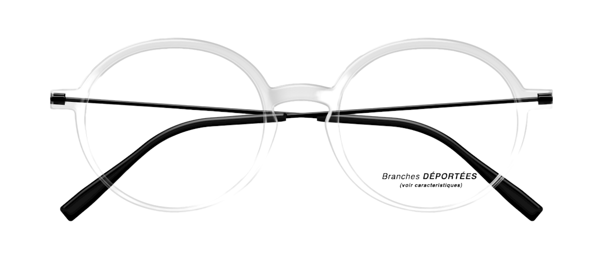 [Crystal Front - Black Off-Set Temples]