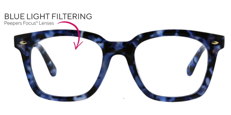 [Navy Tortoise / with Focus Blue Light Lenses]