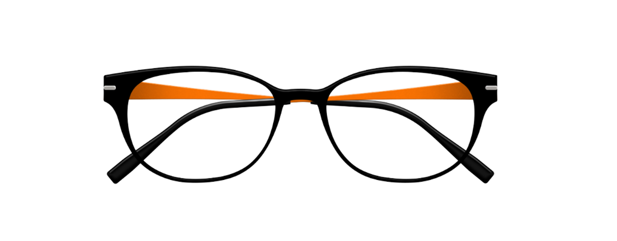 [Satin Black Face - Orange Temples]