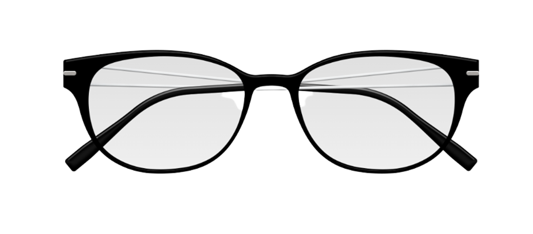 [Satin Black Front - White Temples]