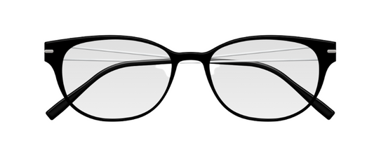 [Satin Black Front - White Temples]