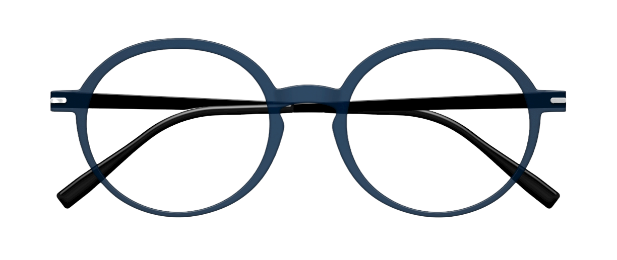[Navy Frost Face - Black Temples]
