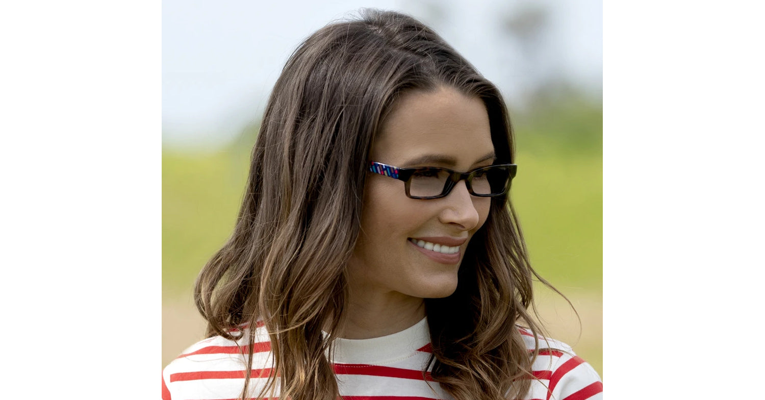 [Tortoise - Folk Stripe / Focus Blue Light Lenses]