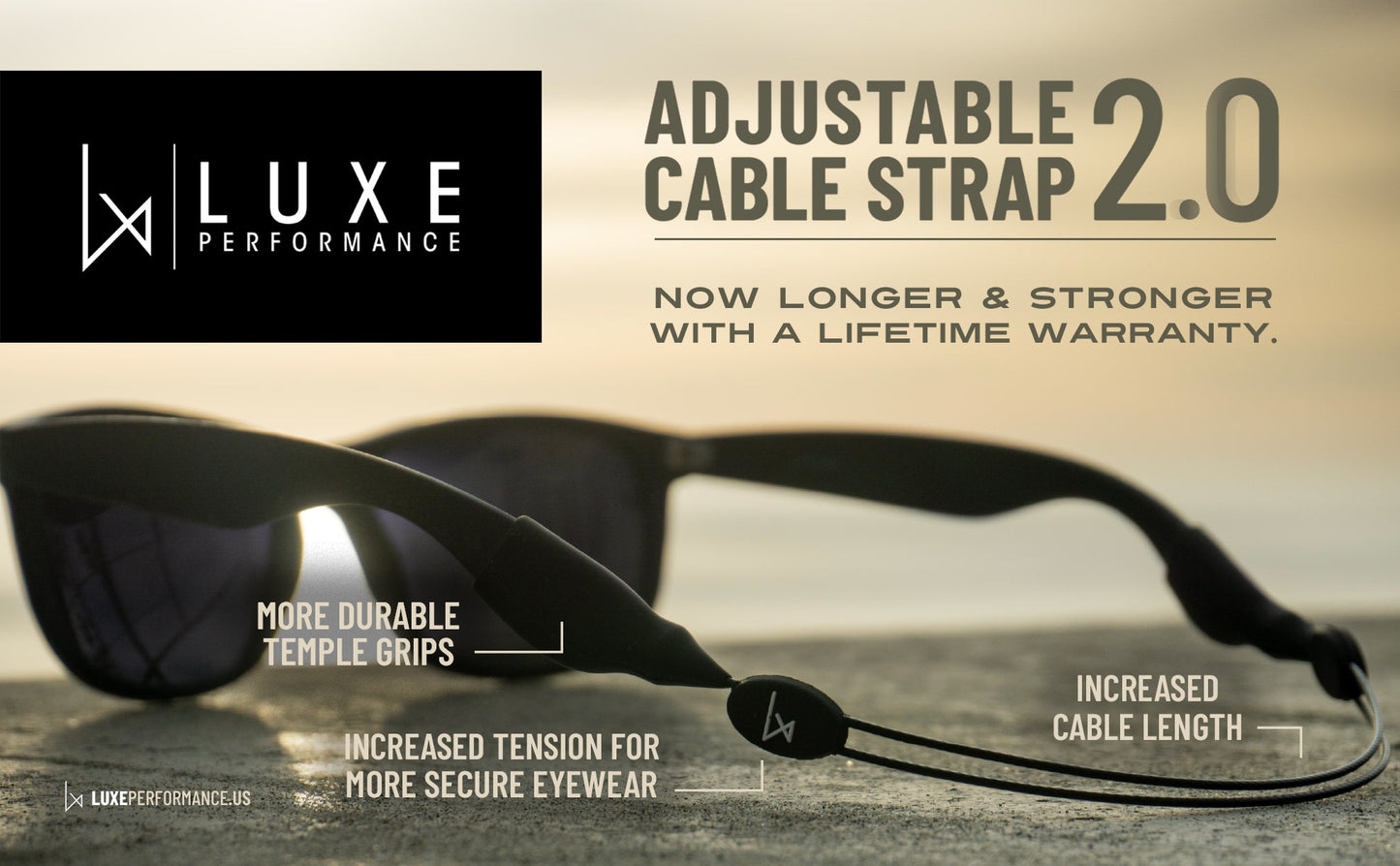 Luxe Performance Eyewear Cable Straps